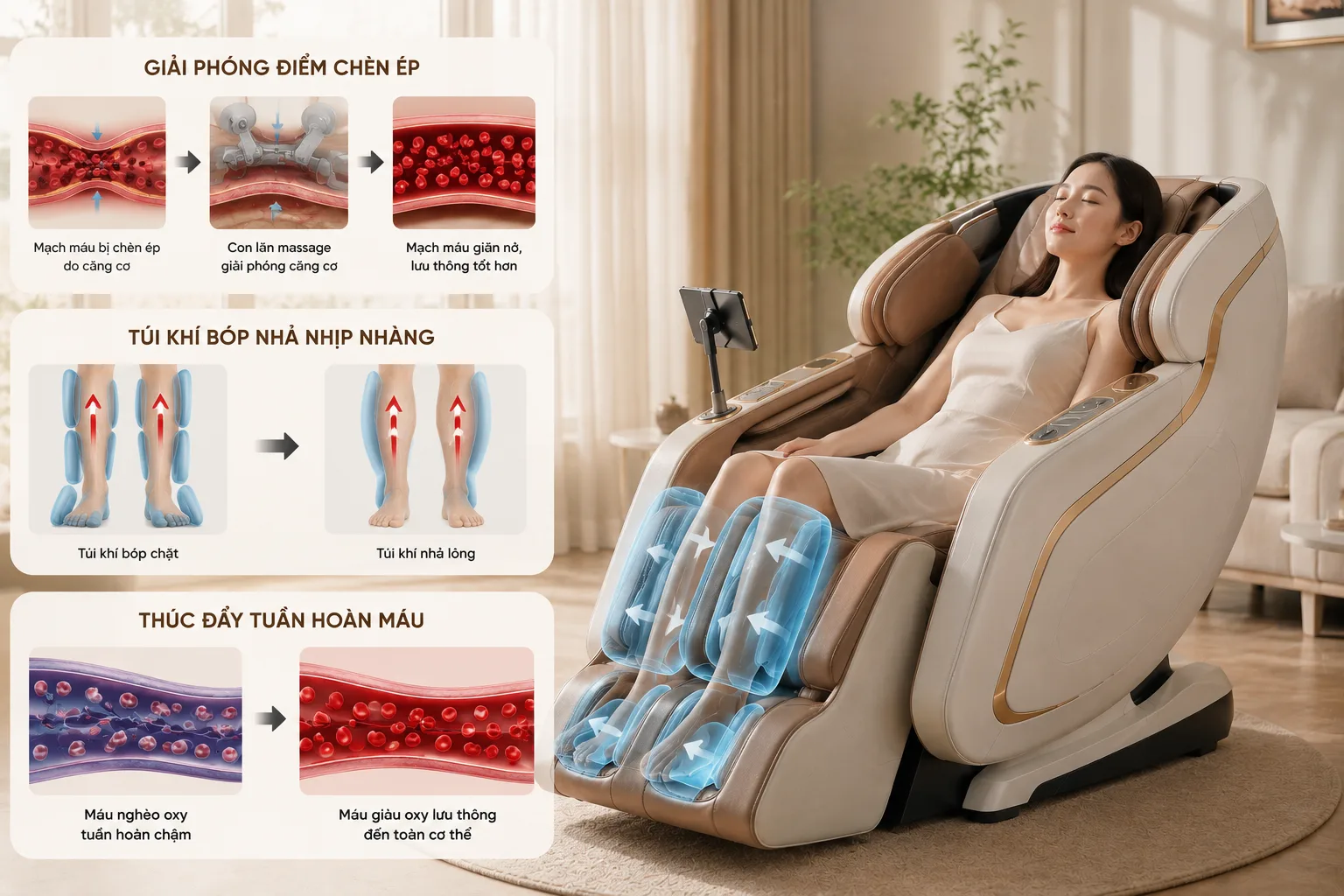 Ghế Massage Cải Thiện Tuần Hoàn Máu