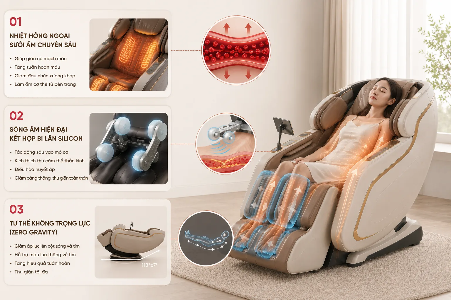 Ghế Massage Cải Thiện Tuần Hoàn Máu