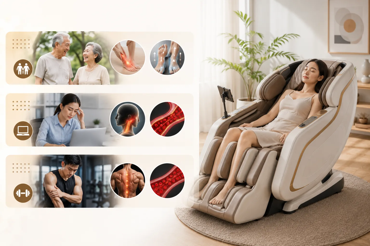 Ghế Massage Cải Thiện Tuần Hoàn Máu