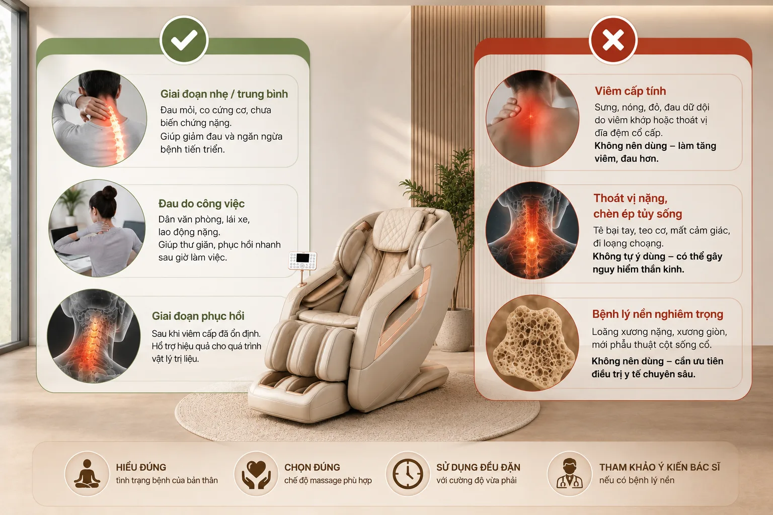 Người Thoái Hóa Đốt Sống Cổ Có Nên Dùng Ghế Massage