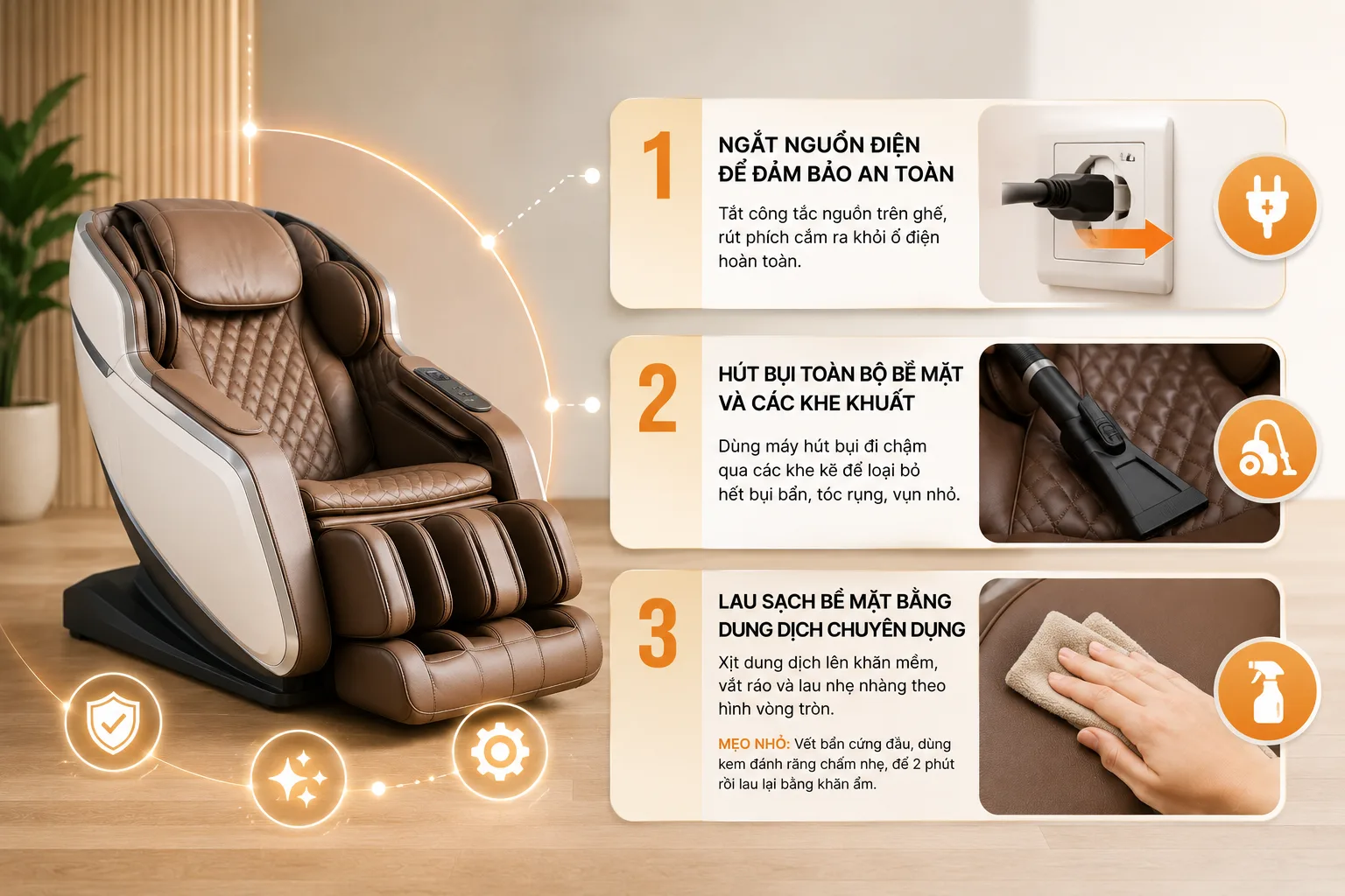 Cách Vệ Sinh Ghế Massage