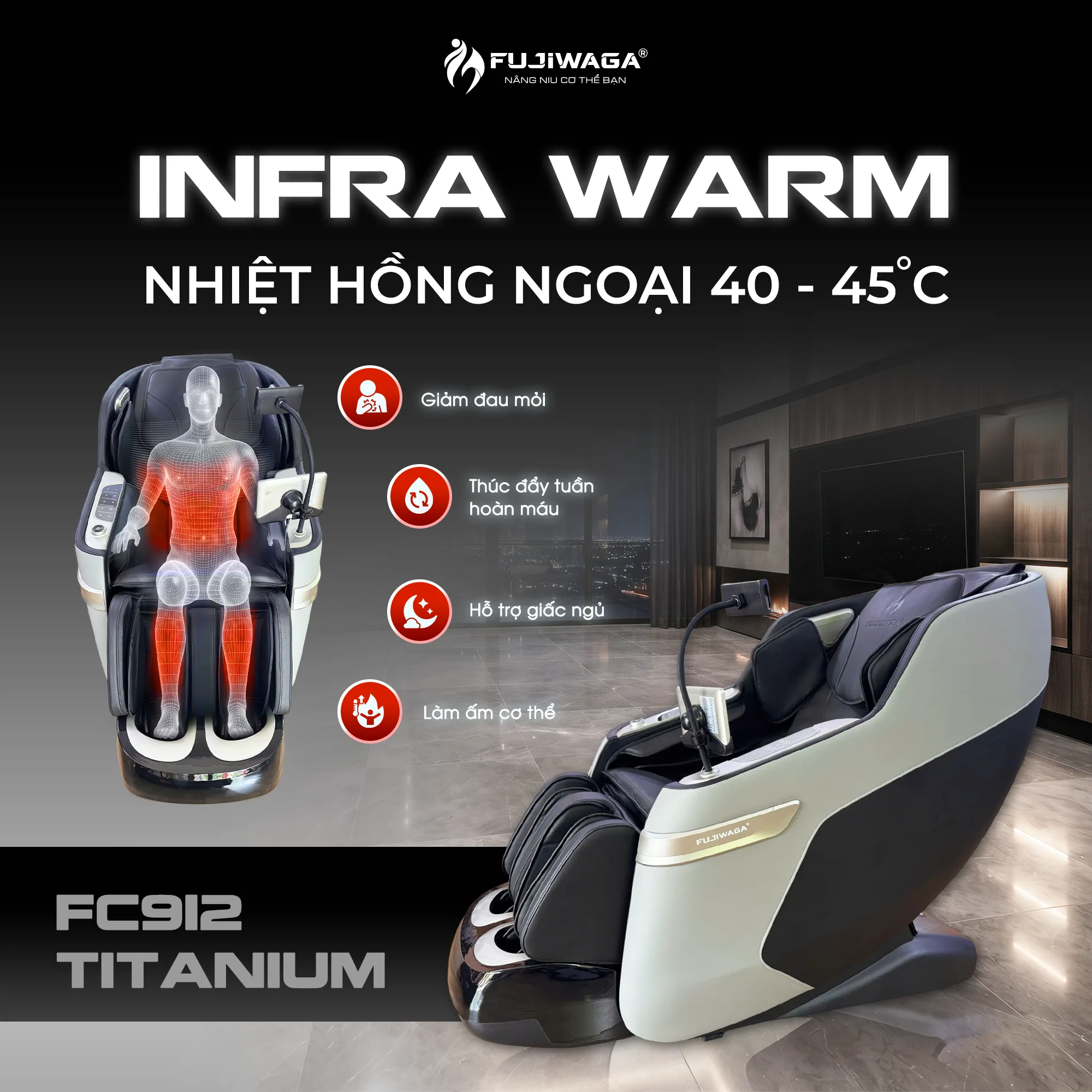5. Công nghệ Infra-Warm 40–45°C - Ủ ấm cơ thể