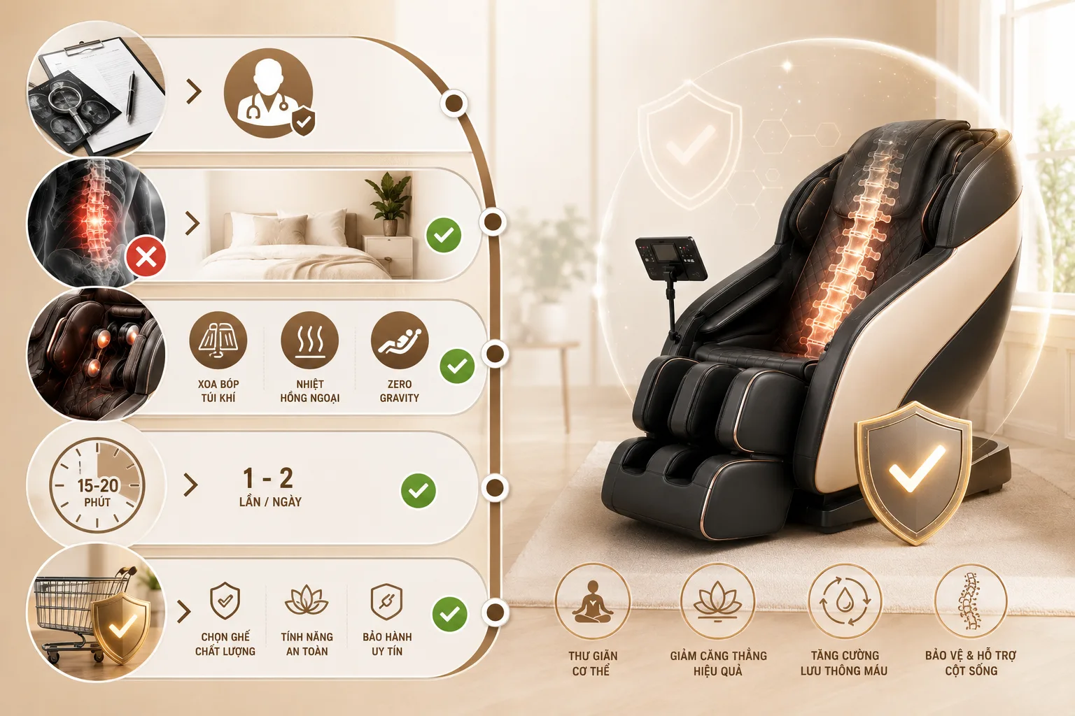 Ghế Massage Chữa Thoát Vị Đĩa Đệm