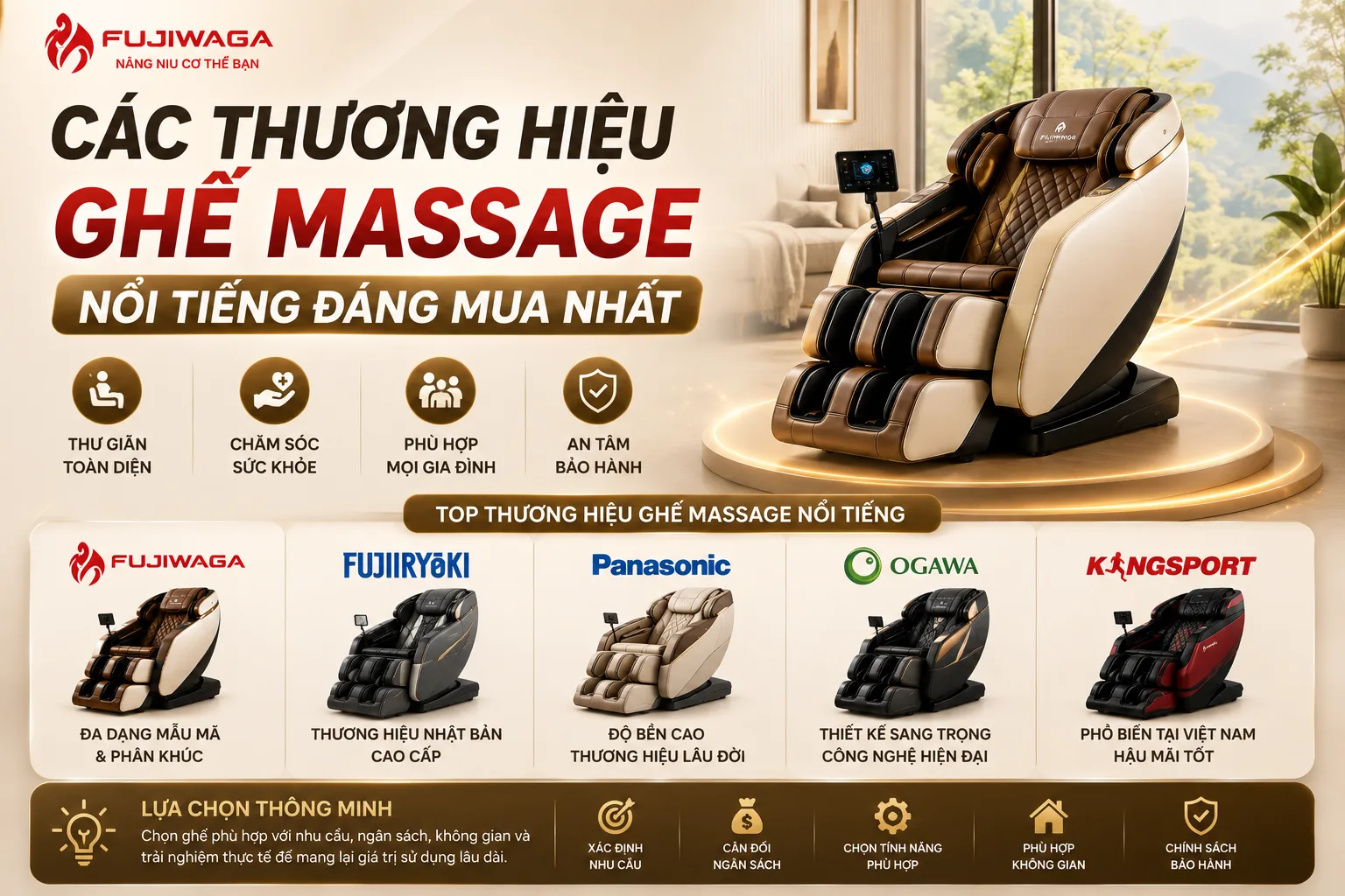 Các Thương Hiệu Ghế Massage Nổi Tiếng