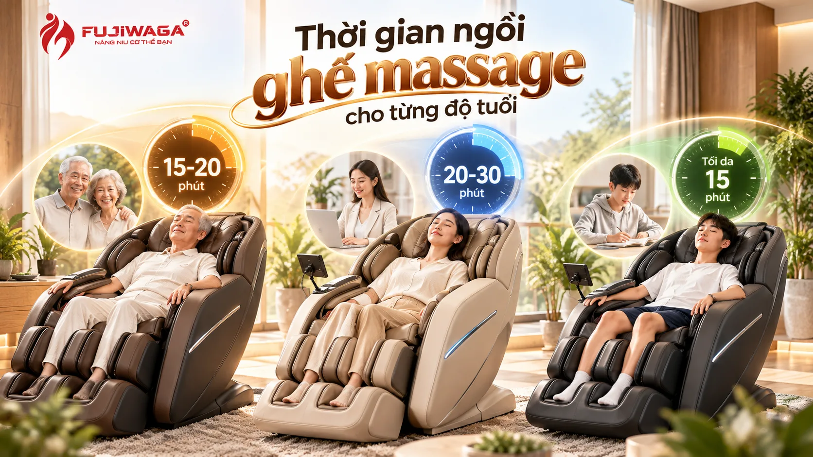 thời gian ngồi ghế massage