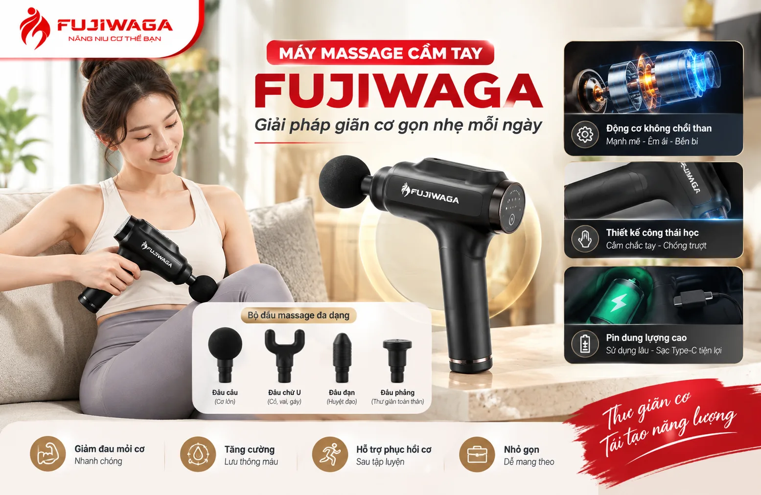 Máy Massage Cầm Tay Fujiwaga