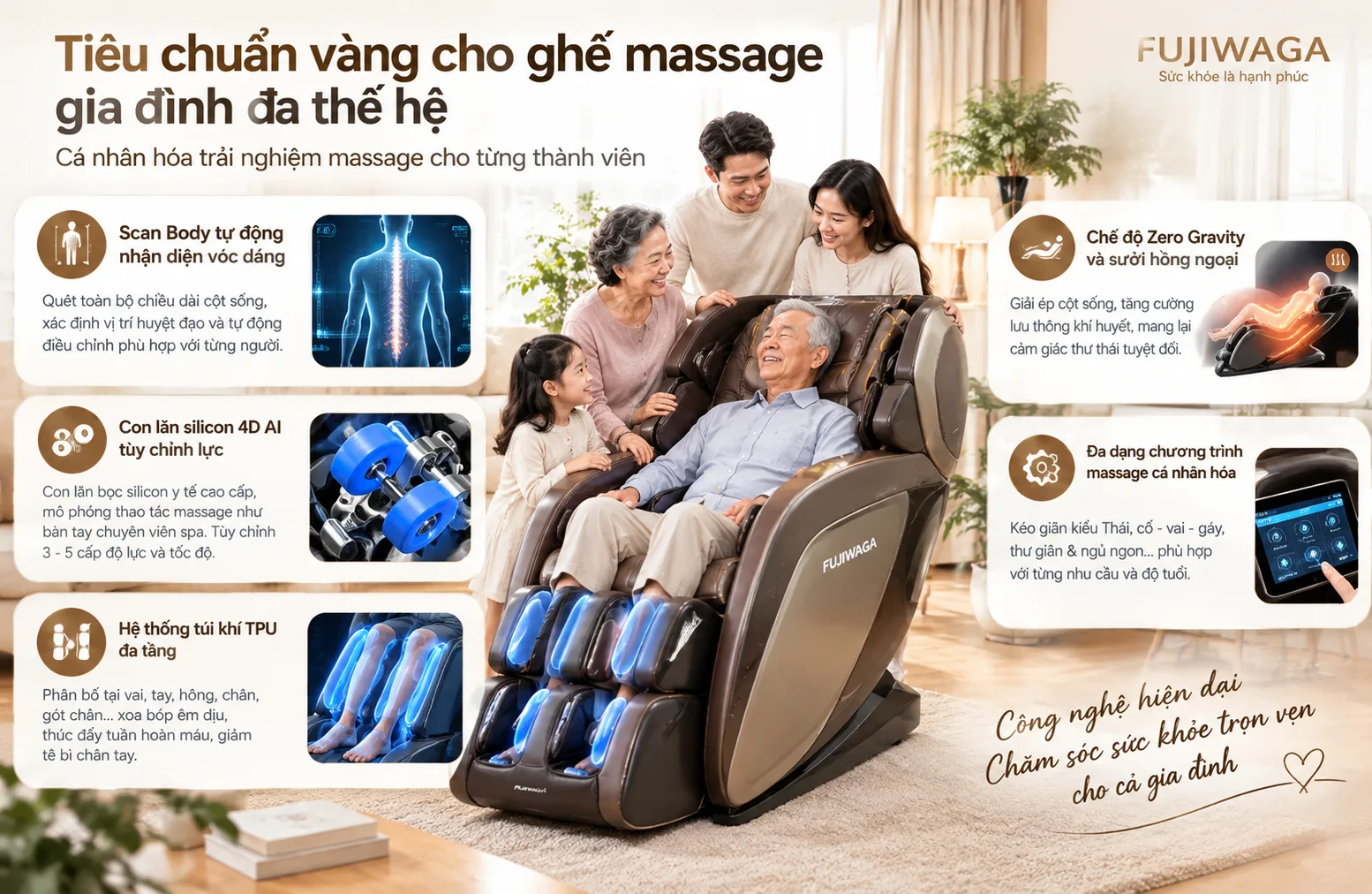 không phải ghế massage nào cũng dùng được cho cả gia đình